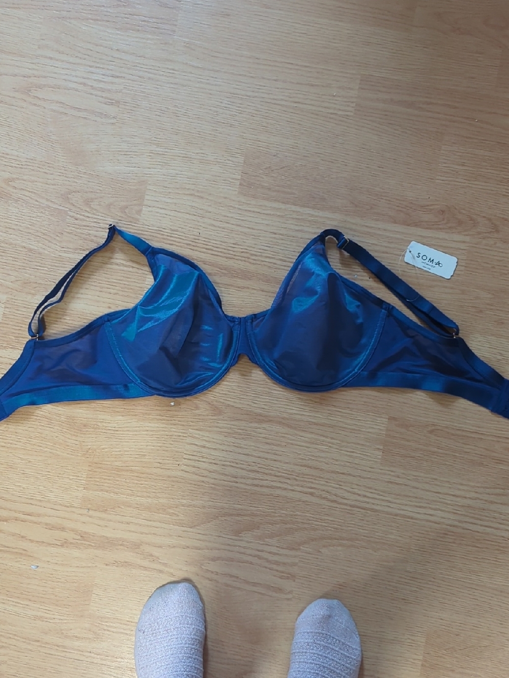 SOMA Satin Underwire Bra in Deep Blue